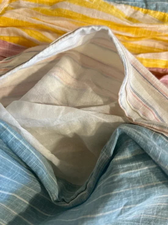 Anthropologie Maeve Pastel Rainbow Striped Cotton Lined Skirt - Picture 4 of 8